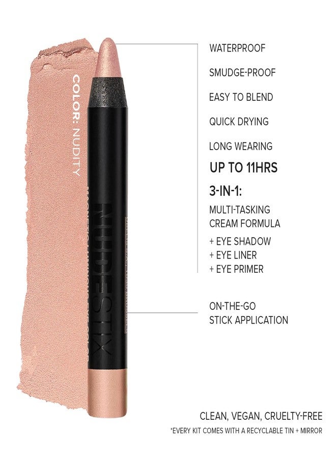 Nudestix Mini Nude Metallic Eye Kit – 3-Piece Cream Eyeshadow Pencil Set in Long-Wear Metallic Nude Shades | Multi-Use Eye Crayons for Shadow, Liner & Primer | Vegan, Travel-Friendly Makeup Set - Image 5